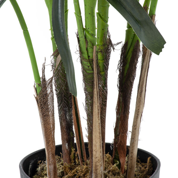 GloboStar® Artificial Garden BROADLEAF LADY PALM TREE 20386 Τεχνητό Διακοσμητικό Φυτό Πλατύφυλλος Φοίνικας Μπαμπού Υ120cm