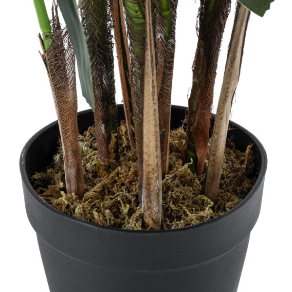 GloboStar® Artificial Garden BROADLEAF LADY PALM TREE 20386 Τεχνητό Διακοσμητικό Φυτό Πλατύφυλλος Φοίνικας Μπαμπού Υ120cm