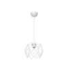 GloboStar® VORTEX 203-0001 Mοντέρνο Κρεμαστό Φωτιστικό Πλέγμα Μονόφωτο 1 x E27 IP20 Λευκό Μέταλλο – Μ23.5 x Π23.5 x Υ90cm