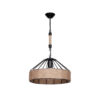 GloboStar® ZION 203-0003 Vintage Κρεμαστό Φωτιστικό Σχοινί Μονόφωτο 1 x E27 IP20 Μαύρο Μέταλλο με Μπεζ Σχοινί – Μ33 x Π33 x Υ90cm