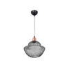 GloboStar® WIRE 203-0004 Μοντέρνο Κρεμαστό Φωτιστικό Πλέγμα Μονόφωτο 1 x E27 IP20 Μαύρο Συρμάτινο Πλέγμα – Μ29 x Π29 x Υ90cm