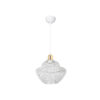 GloboStar® WIRE 203-0005 Μοντέρνο Κρεμαστό Φωτιστικό Πλέγμα Μονόφωτο 1 x E27 IP20 Λευκό Συρμάτινο Πλέγμα – Μ29 x Π29 x Υ90cm