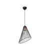 GloboStar® ARCWIRE 203-0015 Μοντέρνο Κρεμαστό Φωτιστικό Πλέγμα Μονόφωτο 1 x E27 IP20 Μαύρο Σύρμα – Μ24 x Π24 x Υ90cm
