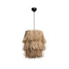 GloboStar® WEG 203-0036 Boho Κρεμαστό Φωτιστικό Καπέλο Μονόφωτο 1 x E27 IP20 Μπέζ Ψάθα – M30 x Π30 x Υ90cm