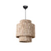 GloboStar® SALTO 203-0037 Boho Κρεμαστό Φωτιστικό Μονόφωτο 1 x E27 IP20 Μπέζ Ψάθα – M39 x Π39 x Υ80cm