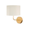 GloboStar® RALPH 203-0039 Vintage Επιτοίχιο Φωτιστικό Απλίκα Καπέλο Μονόφωτο 1 x E27 IP20 Χρυσό Μέταλλο με Μπεζ Καπέλο – Μ22 x Π26 x Υ29cm