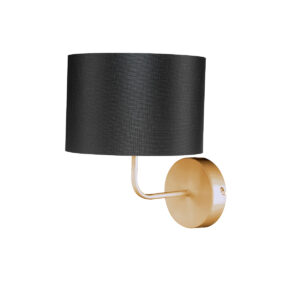 GloboStar® RALPH 203-0040 Vintage Επιτοίχιο Φωτιστικό Απλίκα Καπέλο Μονόφωτο 1 x E27 IP20 Χρυσό Μέταλλο με Μαύρο Καπέλο – Μ22 x Π26 x Υ29cm