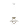 GloboStar® BILLA 203-0041 Vintage Κρεμαστό Φωτιστικό Καμπάνα Μονόφωτο 1 x E27 IP20 Λευκό με Χρυσό Μέταλλο – M30.5 x Π30.5 x Υ70cm