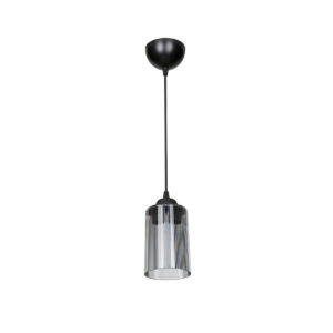 GloboStar® TORUS 203-0063 Μοντέρνο Κρεμαστό Φωτιστικό Καμπάνα Μονόφωτο 1 x E27 IP20 Μαύρο Πλαστικό – Μ10 x Π10 x Υ77cm