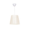 GloboStar® CONEY 203-0071 Μοντέρνο Κρεμαστό Φωτιστικό Καπέλο Μονόφωτο 1 x E27 IP20 Mπεζ Διάτρητο Ύφασμα – Μ26 x Π26 x Υ93cm