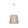 GloboStar® CONEY 203-0073 Μοντέρνο Κρεμαστό Φωτιστικό Καπέλο Μονόφωτο 1 x E27 IP20 Καφέ Άμμου Ύφασμα – Μ26 x Π26 x Υ93cm