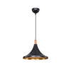 GloboStar® BELFRY 203-0077 Μοντέρνο Κρεμαστό Φωτιστικό Καμπάνα Μονόφωτο 1 x E27 IP20 Μαύρο με Χρυσό Πλαστικό – Μ29.5 x Π29.5 x Υ90cm