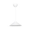 GloboStar® FONTE 203-0081 Μοντέρνο Κρεμαστό Φωτιστικό Καμπάνα Μονόφωτο 1 x E27 IP20 Λευκό Πλαστικό – Μ25 x Π25 x Υ90cm