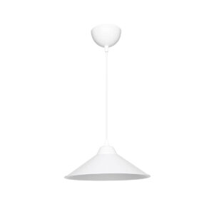 GloboStar® FONTE 203-0081 Μοντέρνο Κρεμαστό Φωτιστικό Καμπάνα Μονόφωτο 1 x E27 IP20 Λευκό Πλαστικό – Μ25 x Π25 x Υ90cm