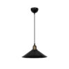 GloboStar® FERRO 203-0082 Μοντέρνο Κρεμαστό Φωτιστικό Καμπάνα Μονόφωτο 1 x E27 IP20 Μαύρο με Χρυσό Πλαστικό – Μ30 x Π30 x Υ90cm
