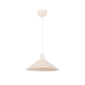 GloboStar® FERRO 203-0086 Μοντέρνο Κρεμαστό Φωτιστικό Καμπάνα Μονόφωτο 1 x E27 IP20 Μπεζ Πλαστικό – Μ30 x Π30 x Υ90cm