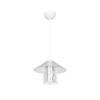GloboStar® Promo 203-0088 Μοντέρνο Κρεμαστό Φωτιστικό Καμπάνα Μονόφωτο 1 x E27 IP20 Λευκό Πλαστικό – Μ25.5 x Π25.5 x Υ90cm
