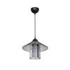 GloboStar® Promo 203-0089 Μοντέρνο Κρεμαστό Φωτιστικό Καμπάνα Μονόφωτο 1 x E27 IP20 Μαύρο Πλαστικό – Μ25.5 x Π25.5 x Υ90cm