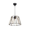 GloboStar® JUTE 203-0090 Μοντέρνο Κρεμαστό Φωτιστικό Σχοινί Μονόφωτο 1 x E27 IP20 Μαύρο Μεταλλό με Μπεζ Σχοινί – Μ30 x Π30 x Υ75cm