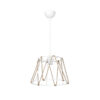 GloboStar® JUTE 203-0091 Μοντέρνο Κρεμαστό Φωτιστικό Σχοινί Μονόφωτο 1 x E27 IP20 Λευκό Μεταλλό με Μπεζ Σχοινί- Μ30 x Π30 x Υ75cm