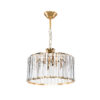 GloboStar® GLAMOROUS 203-0094 Κρύσταλλο Κρεμαστό Φωτιστικό Κρύσταλλα Τρίφωτο 3 x E27 IP20 Χρυσό Μεταλλό με Κρύσταλλο – Μ30 x Π30 x Υ45cm