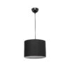 GloboStar® BLAZE 203-0109 Μοντέρνο Κρεμαστό Φωτιστικό Καπέλο Μονόφωτο 1 x E27 IP20 Μαύρο Ύφασμα – Μ22 x Π22 x Υ90cm