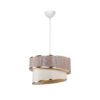 GloboStar® SONIA 203-0121 Μοντέρνο Κρεμαστό Φωτιστικό Καπέλο Μονόφωτο 1 x E27 IP20 Σκούρο Μπεζ & Μπεζ Ύφασμα με Χρυσή Λεπτομέρεια – Μ30 x Π30 x Υ90 cm