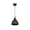 GloboStar® RADE 203-0124 Μοντέρνο Κρεμαστό Φωτιστικό Καμπάνα Μονόφωτο 1 x E27 IP20 Μαύρο με Χρυσό Πλαστικό – Μ17.5 x Π17.5 x Υ56cm