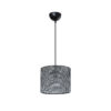 GloboStar® CLAIRIE 203-0133 Μοντέρνο Κρεμαστό Φωτιστικό Καπέλο Μονόφωτο 1 x E27 IP20 Γκρι Ύφασμα – Μ22 x Π22 x Υ93cm