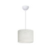 GloboStar® CLAIRIE 203-0134 Μοντέρνο Κρεμαστό Φωτιστικό Καπέλο Μονόφωτο 1 x E27 IP20 Λευκό Ύφασμα – Μ22 x Π22 x Υ93cm