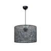 GloboStar® CLAIRIE 203-0136 Μοντέρνο Κρεμαστό Φωτιστικό Καπέλο Μονόφωτο 1 x E27 IP20 Μαύρο Ύφασμα – Μ30 x Π30 x Υ93cm