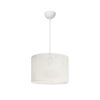 GloboStar® CLAIRIE 203-0137 Μοντέρνο Κρεμαστό Φωτιστικό Καπέλο Μονόφωτο 1 x E27 IP20 Λευκό Ύφασμα – Μ30 x Π30 x Υ93cm