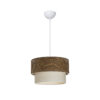 GloboStar® SISSIE 203-0138 Μοντέρνο Κρεμαστό Φωτιστικό Καπέλο Μονόφωτο 1 x E27 IP20 Καφέ & Μπεζ Ύφασμα – Μ30 x Π30 x Υ93cm