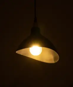 GloboStar® RIVE 203-0143 Μοντέρνο Κρεμαστό Φωτιστικό Καμπάνα Μονόφωτο 1 x E27 IP20 Μάυρο με Χρυσό Πλαστικό – Μ22 x Π22 x Υ83cm