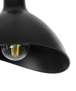 GloboStar® RIVE 203-0143 Μοντέρνο Κρεμαστό Φωτιστικό Καμπάνα Μονόφωτο 1 x E27 IP20 Μάυρο με Χρυσό Πλαστικό – Μ22 x Π22 x Υ83cm