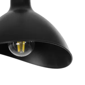 GloboStar® RIVE 203-0143 Μοντέρνο Κρεμαστό Φωτιστικό Καμπάνα Μονόφωτο 1 x E27 IP20 Μάυρο με Χρυσό Πλαστικό – Μ22 x Π22 x Υ83cm