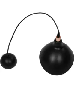 GloboStar® RIVE 203-0143 Μοντέρνο Κρεμαστό Φωτιστικό Καμπάνα Μονόφωτο 1 x E27 IP20 Μάυρο με Χρυσό Πλαστικό – Μ22 x Π22 x Υ83cm