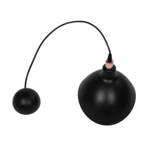 GloboStar® RIVE 203-0143 Μοντέρνο Κρεμαστό Φωτιστικό Καμπάνα Μονόφωτο 1 x E27 IP20 Μάυρο με Χρυσό Πλαστικό – Μ22 x Π22 x Υ83cm