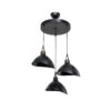 GloboStar® RIVE 203-0144 Μοντέρνο Κρεμαστό Φωτιστικό Καμπάνα Τρίφωτο 3 x E27 IP20 Μαύρο με Χρυσό Πλαστικό – Μ45 x Π45 x Υ80cm