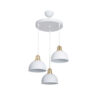 GloboStar® ΗUT 203-0148 Vintage Κρεμαστό Φωτιστικό Καμπάνα Τρίφωτο 3 x E27 IP20 Λευκό με Χρυσό Πλαστικό – Μ40 x Π40 x Υ76cm