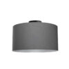 GloboStar® CILIO 203-0158 Μοντέρνο Φωτιστικό Οροφής Καπέλο Μονόφωτο 1 x E27 IP20 Γκρι Ύφασμα – Μ38 x Π30 x Υ21cm