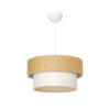 GloboStar® LIVI 203-0174 Μοντέρνο Κρεμαστό Φωτιστικό Καπέλο Μονόφωτο 1 x E27 IP20 Καφέ & Λευκό Ύφασμα – Μ38 x Π38 x Υ95cm