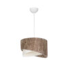 GloboStar® LILI 203-0177 Μοντέρνο Κρεμαστό Φωτιστικό Καπέλο Μονόφωτο 1 x E27 IP20 Σκούρο Καφέ & Μαύρο Ύφασμα – Μ38 x Π38 x Υ95cm