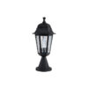 GloboStar® VITRO 203-0190 Vintage Επιδαπέδιο Φωτιστικό Φαναράκι Μονόφωτο 1 x E27 IP44 Μαύρο Πλαστικό Σώμα – Μ16 x Π16 x Υ39cm