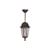 GloboStar® VITRO 203-0194 Vintage Κρεμαστό Φωτιστικό Φαναράκι Μονόφωτο 1 x E27 IP44 Χάλκινο Πλαστικό Σώμα – Μ16 x Π16 x Υ48cm