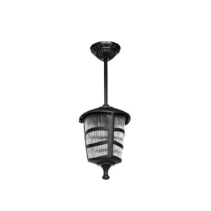GloboStar® ZARDIN 203-0204 Vintage Κρεμαστό Φωτιστικό Φαναράκι Μονόφωτο 1 x E27 IP44 Μαύρο Πλαστικό Σώμα – Μ17 x Π17 x Υ42cm