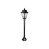 GloboStar® SOLME 203-0212 Vintage Επιδαπέδιο Φωτιστικό Φαναράκι Μονόφωτο 1 x E27 IP44 Μαύρο Πλαστικό Σώμα – Μ15 x Π15 x Υ100cm