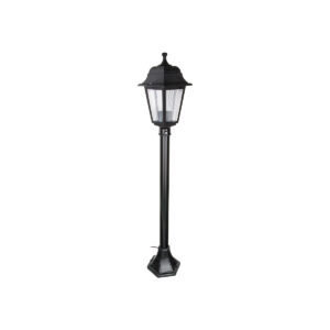 GloboStar® SOLME 203-0212 Vintage Επιδαπέδιο Φωτιστικό Φαναράκι Μονόφωτο 1 x E27 IP44 Μαύρο Πλαστικό Σώμα – Μ15 x Π15 x Υ100cm