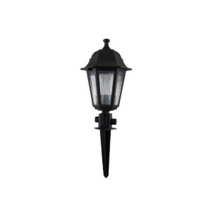 GloboStar® SOLME 203-0213 Vintage Καρφωτό Φωτιστικό Φαναράκι Μονόφωτο 1 x E27 IP44 Μαύρο Πλαστικό Σώμα – Μ15 x Π15 x Υ50cm