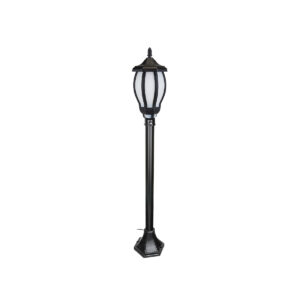 GloboStar® VERDI 203-0230 Vintage Επιδαπέδιο Φωτιστικό Φαναράκι Μονόφωτο 1 x E27 IP44 Μαύρο Πλαστικό Σώμα – Μ17 x Π17 x Υ104.5cm